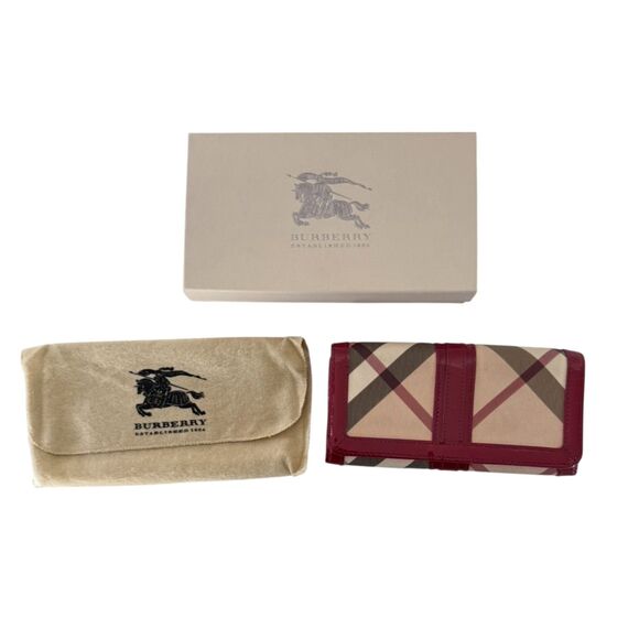 Burberry Nova Check Pattern Canvas Continental Wallet - Picture 1 of 9